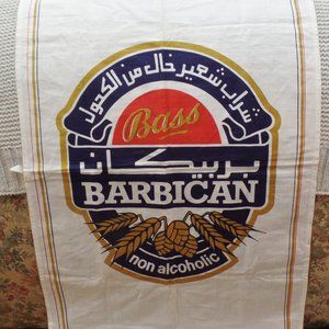 Bass Barbican Non Alcoholic Tea Towel Made In England 100% Cotton 30 X 18